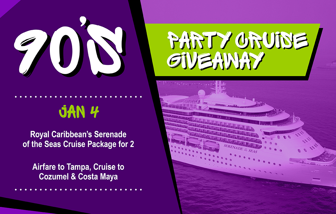 90's Party Cruise Giveaway Jan. 4, 2024 4 Bears Casino & Lodge